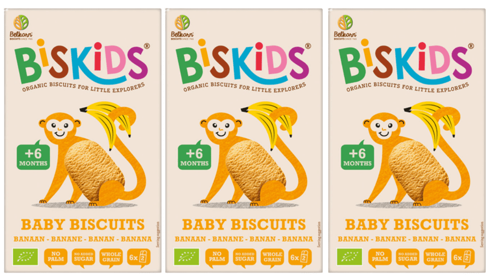 Belkorn 3 x BISkids BIO detské celozrnné banánové sušienky 6M+ 120g